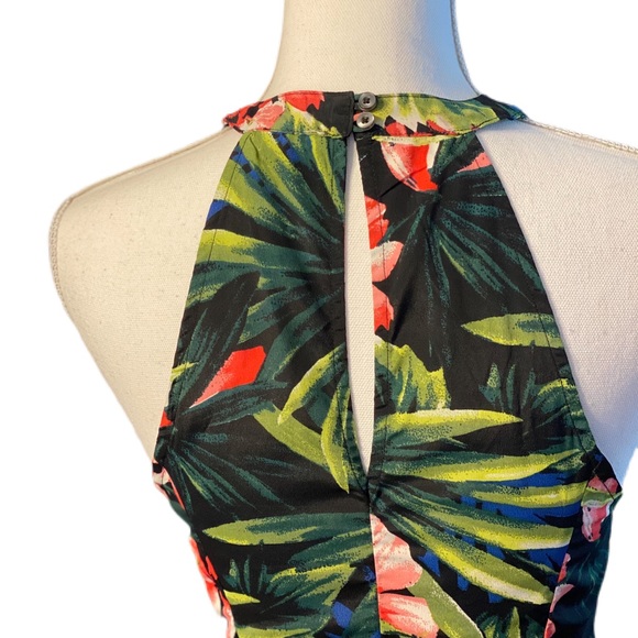 Hollister Black Tropical Halter Fit & Flare Dress - Picture 5 of 7